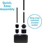 Blue Donuts Toilet Brush and Plunger Set with Holder, Sleek Minimalist Modern Black Bathroom Accessories Toilet Plunger and Toilet Bowl Brush Combo