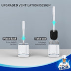 MR.SIGA Toilet Bowl Brush and Holder, Durable and Flexible Bristles, Wall Mounted Toilet Brush for Bathroom Cleaning, White, 1 Pack