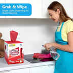 GLIMGLINT Red Microfiber Cleaning Cloth, 100 Pack Cleaning Rags, Lint-Free, Ultra Absorbent Reusable Paper Towels for Home, Kitchen, Car, Garage or Shop, Dish Rags, 11" x 9"