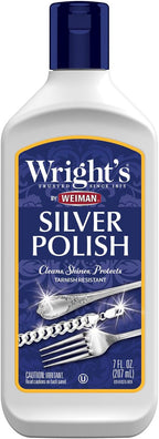 Wright's Silver Cleaner and Polish - 7 Ounce - Ammonia Free - Use on Silver, Jewelry, Antique Silver, Gold, Brass, Copper and Aluminum