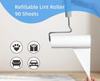 Extra Sticky Large Surface Lint Roller, 6.3'' Giant Lint Roller for Pet Hair, Lint Remover Roller for Cat Hair, Clothes, Furniture (1 Handle + 270 Sheets)