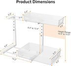 REALINN Under Sink Organizer, Height Adjustable Under Sink Organizers and Storage, 2 Tier Pull Out Drawer Cabinet Storage for Kitchen Bathroom, 2 Pack, Clear