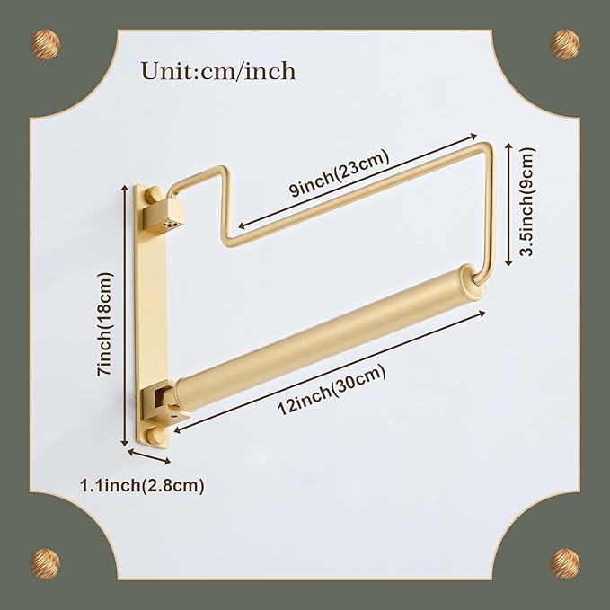 NEWRAIN Clothes Drying Rack, Laundry Racks for Drying Clothes, Wall Mounted Swing Arm Clothes Hanger for Laundry Room, Garage, Indoor & Outdoor Use,Brushed Gold