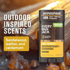 Every Man Jack Men’s Amber + Sandalwood Antiperspirant Deodorant – New & Improved Formula – Smooth Glide, 48-Hour Odor & Sweat Defense– 2.6 oz (2 Pack)