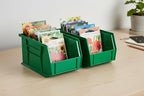 Hudson Exchange 9-1/2" x 6" x 5" (6 Pack) Plastic Stackable Storage Bin and Hanging Container, Green