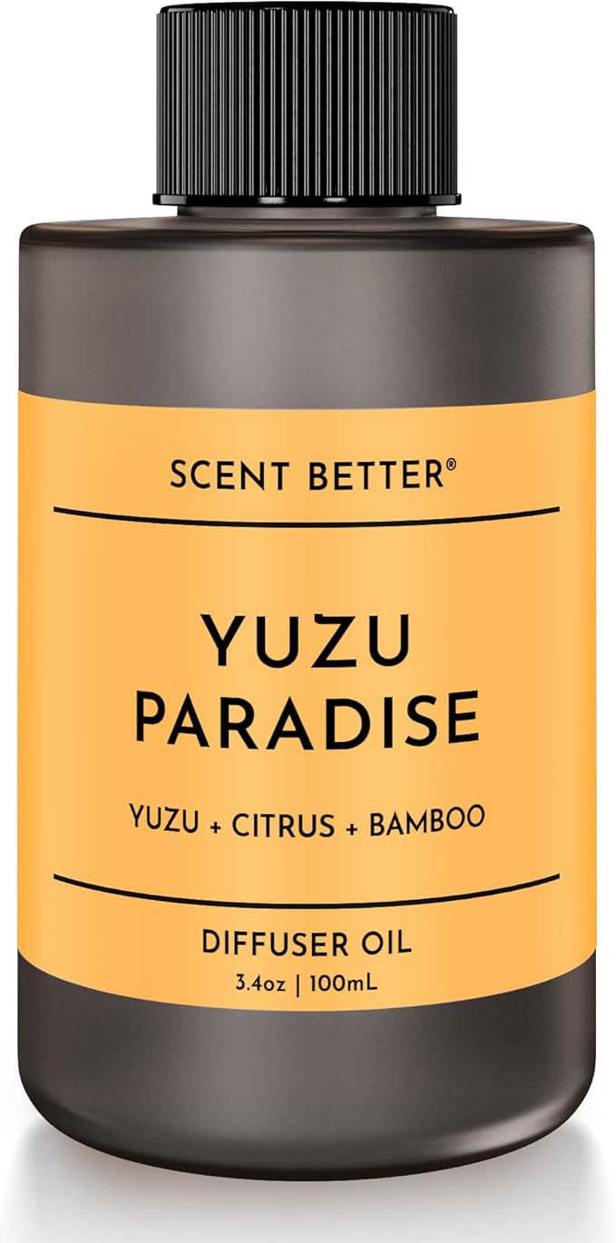 Scent Better Yuzu Paradise Aroma Essential Oil Blend: Aromatherapy Blend of Yuzu, Citrus, and Bamboo for Ultrasonic Diffusers & Nebulizers (3.3 Fl Oz, 100 mL)