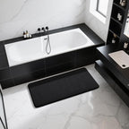 Yimobra Long Bath Mat 44"x24", Super Soft Quick Dry Memory Foam Bathroom Rug, Water Absorbent, Non Slip Backing Machine Washable for Tub Shower, Thick Comfort Support, Black