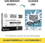 Molly’s Suds Laundry Detergent Sheets | Gentle on Sensitive Skin, Powerful Bio-Based Enzymes, Stain-Fighting | Liquidless & Plastic-Free Packaging | 70 Loads (Unscented)