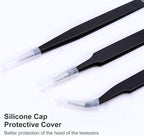 3PCS Precision Tweezers Set, Upgraded Anti-Static Stainless Steel of Tweezers, for Electronics, Soldering, Laboratory Work, Jewelry-Making, Model, Craft