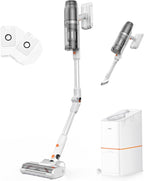 JONR VC08 Pro Cordless Vacuum Cleaner with Auto-Empty Station Powerful Suction, 2.5L Large Dust Bag, 3 in 1 Clean Staion, Rechargeable, Stick Vacuum for Pet Hair, Carpets & Hardfloor