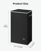 SOLEDI Slim Laundry Hamper with Lid, Narrow Laundry Basket with Removable Bags, Dirty Clothes Hamper with handle, Small Hamper perfect for Laundry room, Bathroom, Bedroom, Small spaces. 70L Black