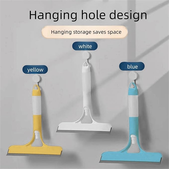Shower Squeegee for Glass Doors All-Purpose Window Squeegee for Tile Shower Walls Mirror Bathroom Car Window Cleaning (White)