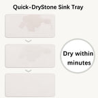 2 Pcs Water Absorbing Stone Trays, Kitchen/Bathroom Sink Soap Dish, Diatomite Tray Used for Hand Soap & Cosmetic Bottles in The Modern Home, 4" W x 9" L, White