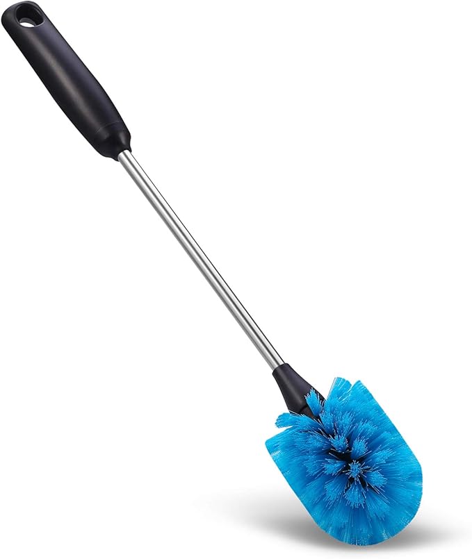 Stainless Steel Bottle Brush with Replaceable Head, Long Handle Scrub Brush for Water Bottles, Glasswares, Mugs, Flasks, Tumblers, Vases, and Kitchen Sink, 2 Pack, 13 in