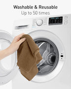 Fantasticlean Microfiber Cleaning Cloth Roll -75 Pack, Tear Away Microfiber Towels, 12" x 12", Reusable, Washable, Scratch Free, Ultra Absorbent for Car, Home Supplies (TAN)