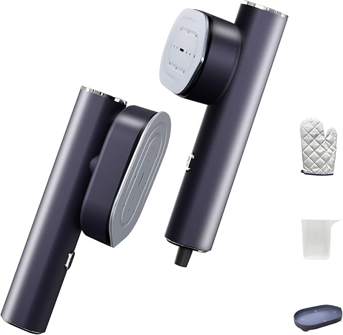 Portable Steamer For Clothes Travel Mini Steamer and Iron Fast 10s Heat-Up, Horizontal and Vertical 1200W Effortless Wrinkle Removal, Garment Steamer and Iron for Travel Office Home(110-120V)