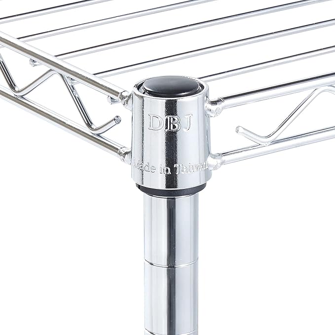 3 Tier Wire Shelving Unit Storage Rack, Metal Heavy Duty Utility Organizers, Organization Units for Metal Shelves, Pantry, Garage, Laundry Racks Durable Shelf Stand, 14"W x 24"L x 30"H, Chrome