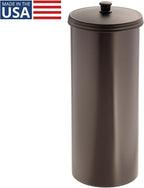 iDesign Freestanding Bathroom Toilet Paper Storage Holder with Lid for 3 Extra Rolls, Bronze