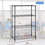 14x36x54 Inch 4-Shelf Storage Shelves Heavy Duty Shelving Unit for Kitchen Metal Shelves Garage Organizer Wire Rack Shelving Storage Unit Shelf Adjustable Utility NSF Certification Commercial