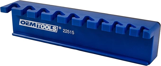 OEMTOOLS 22515 Magnetic Wrench Holder and Tool Organizer, Magnet Holds Up To 10 Wrenches To Most Metal Surfaces, SAE and Metric, 9.25 Inch Magnetic Tool Holder For Shop Or Garage, Blue