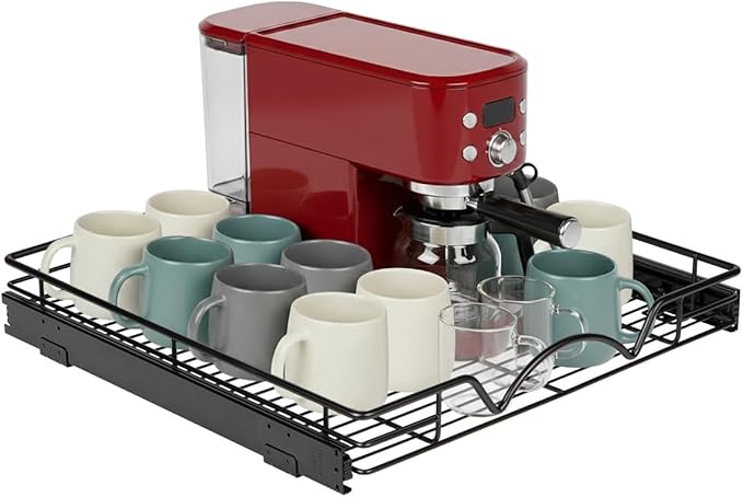 HOLDN’ STORAGE Pull Out Cabinet Organizer, Heavy Duty Caddy w/Lifetime Limited Warranty -20”W x 21”D - Requires At Least 21-1/4” Cabinet Opening, Steel Metal Cabinet Drawers Slide Out, Black