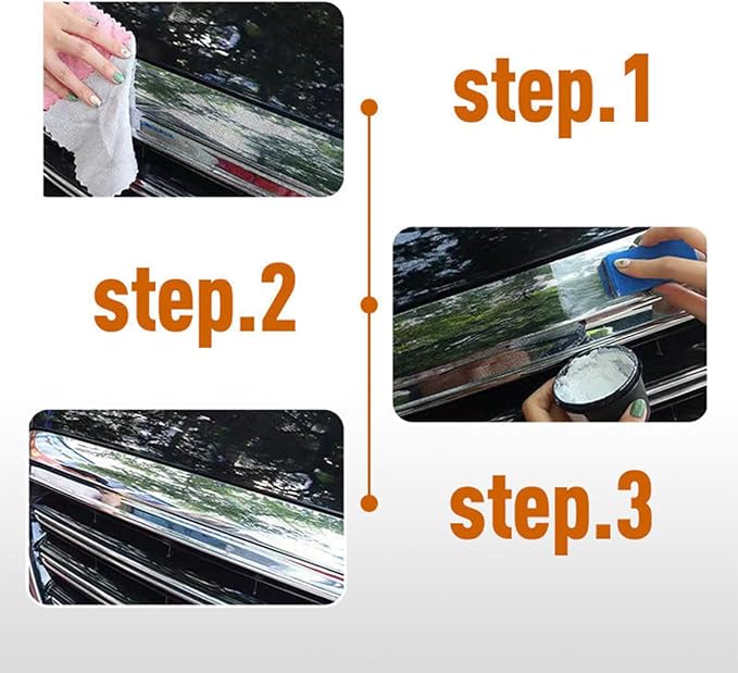 60ml Heavy Chrome Metal Polish Cream with Sponge,Multi-Purpose Stainless Steel Hardware Heavy Polish Renovation and Restoration Paste (5PCS)