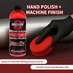 Renegade Products Aluminum Polishing Mini Kit Complete with Buffing Wheels, Buffing Compounds, Right Angle Grinder Safety Flange, Pro Red Hand Polish and Microfibers
