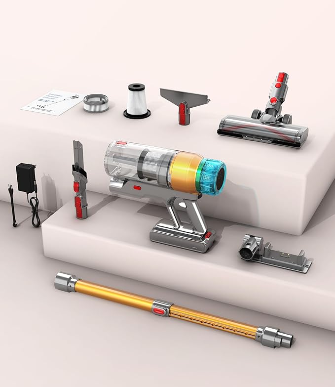 Cordless Vacuum Cleaner for Home 600W 55Kpa Upgraded Powerful Stick Vacuum Up to 60Mins, Anti-Tangle & Wall Mount Charging, 8 in 1 Lightweight Vacuum Cleaners for Home/Pet Hair/Carpets/Floors