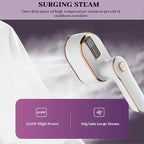 Portable Steam Iron，970W Dry Wet Dual Ironing Steam Hanging Ironing Machine，20S Rapid Preheating Large Water Tank Iron with Ergonomic Handle, Suitable for Home, Travel, Dormitory & Office (White)