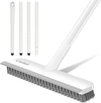 SetSail Floor Scrub Brush, Scrub Brush with 48-Inch Long Adjustable Handle 2 in 1 Scraper Brush Stiff Bristle Floor Scrubber for Cleaning Bathroom Shower Kitchen Garage Deck Tilb Tub, White