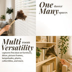 Feather Duster with Ostrich Feathers Wooden Handle 14" – Natural Reusable Duster for Cleaning, Furniture & Shelves, Blinds, Ceiling Fan, Dusting Tool for Home, Office, Delicate Surfaces - 2 Pack