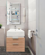 Krugg Medicine Cabinet | Recess or Surface Mount | Blum Hinge 170 Degree Soft Close|(15"x36")