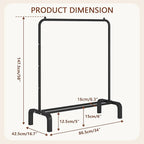 JIUYOTREE Standard Clothes Clothing Garment Rack with Storage Shelves Clothes Organizer for Hanging Clothes Coat Jacket Shirt Sweater Jeans Black