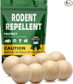Rodent Repellent Balls Indoor/Outdoor Mice Repellent Indoor, Rat Repellent for Outside, Outdoor Mouse Repellant, Peppermint Balls for Rodents, Rat Repeller for Car Engines 8 Pack