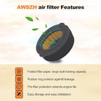 2PCS 951-10794 Air Filter Fit for 951-14262 751-10794 751-14262 for MTD Series 208 cc Troy-Bilt Premium OHV engine Yard Machine Outdoor Huskee Bolens Tillers Craftsman Lawn Mower with Pre-Filter