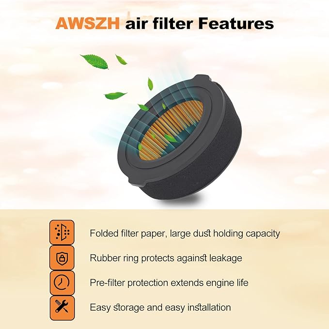 2PCS 951-10794 Air Filter Fit for 951-14262 751-10794 751-14262 for MTD Series 208 cc Troy-Bilt Premium OHV engine Yard Machine Outdoor Huskee Bolens Tillers Craftsman Lawn Mower with Pre-Filter