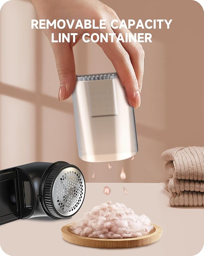 Fabric Shaver Lint Remover, Sweater Shaver to Remove Pilling, Lint Shaver with 2-Speed Power Adjustment, Fuzz Shaver for Clothes Balls-Battery Operated Black