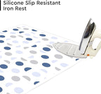 Encasa XO Ironing Mat/Pad (Large 48"x28") with 3mm Padding & Silicone Iron Rest for Steam Pressing on Tabletop or Bed - Heat Resistant, Portable, Quilting & Travel Blanket - Blue Moon