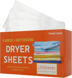 Fabric Softener Sheets, Delicate Fabric Care, 1 Box (120pcs), Laundry Softening Sheet, Static Reducing Sheets, Long Lasting Fragrance, For Dryer Apartment Washer Laundry