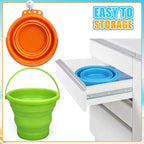 Collapsible Bucket Sandbox Kit Toys for Kids, Foldable Bucket Multi Purpose Sand Pail for Garden Planting Washing Camping Fishing, Beach Essential Travel Toys Summer Activity Fun