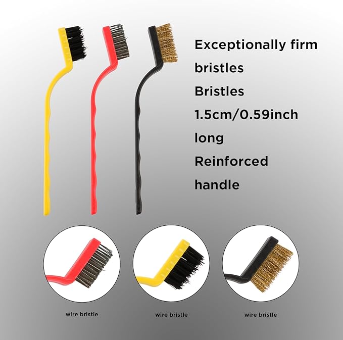 Crevice Cleaning Brush, ByAnciel Pack of 8 Multi-Purpose Brush Tool, Stiff Bristle Crevice Brush for Home Use Bathroom Tile Kitchen Practical and Durable Easy to Clean