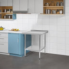 Hally Stainless Steel Table for Prep & Work 30 x 36 Inches, NSF Commercial Heavy Duty Table with Undershelf and Backsplash for Restaurant, Home and Hotel