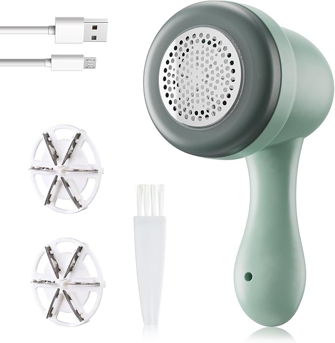 Fabric Shaver, Lint Remover for Clothes, Electric Lint Shaver with 6-Leaf Blades, Sweater Shavers to Remove Pilling for Clothing, Couch, Furniture, Fuzz, Lint Ball, Pillings, USB Rechargeable