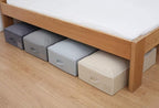 39.4" Ultra-Length Foldable & Washable Underbed Storage Organizer Containers for Clothing, Shoes, Bedding - Ideal for Bedroom, College Dorm (Black Gray), Beige