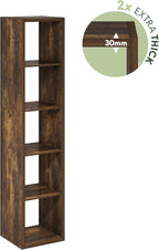 Furinno Cubicle Open Back Decorative Verticle Cube Storage Organizer, 5-Cube, Amber Pine
