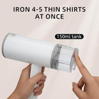 Nexcrate Travel Clothes Steamer, Portable Garment Wrinkle Remover - 800W One-Touch Steam, Stainless Steel Plate & Foldable Handheld Design