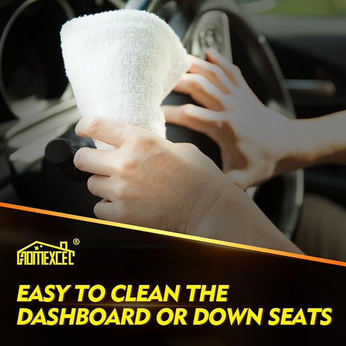 HOMEXCEL White Microfiber Cleaning Cloth 50 Pack, 12.5 x 12.5 inch Microfiber Towels for Cars, Ultra Absorbent Car Washing Cloth, Lint Free Streak Free Cleaning Rags for Car, Kitchen, and Window