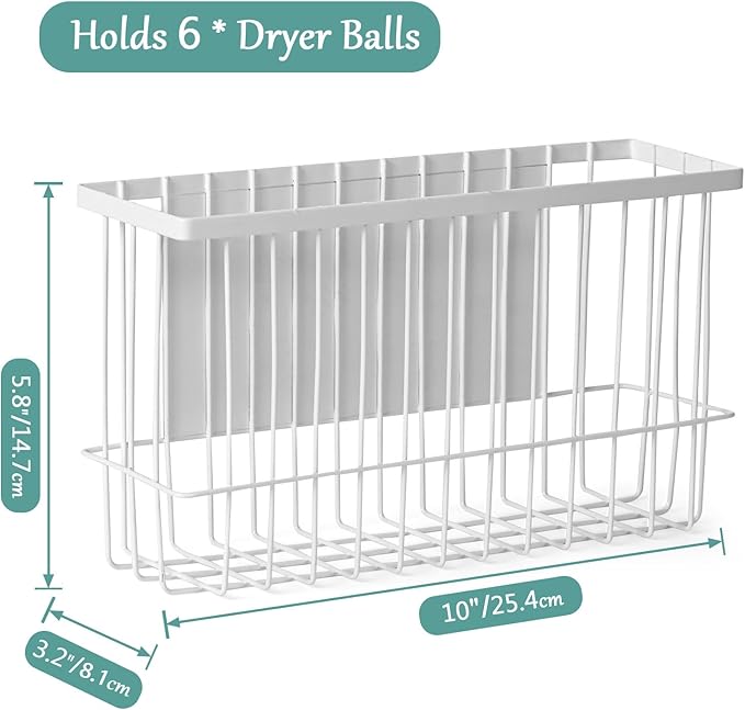 Magnetic Dryer Ball Holder, Lint Bin For Laundry Room, Wool Dryer Ball Storage Container Organizer, Metal Magnetic Laundry Organizer, Magnetic Basket, Laundry Room Organization And Storage