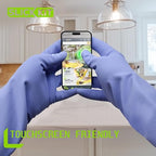 Rubber Kitchen Cleaning Gloves, Reusable Dishwashing Gloves, Non-Slip, with Flocked Liner, 3 Pairs (Pink+Yellow+Blue) (Medium)