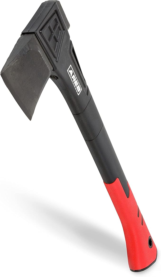 ARES 45006 – 18-Inch Splitting Axe – Lightweight Fiberglass Handle Construction – High-Carbon Steel Blade Head – Gardening, Hiking, and Outdoor/Adventure Applications